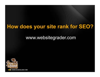 How does your site rank for SEO?

      www.websitegrader.com
 