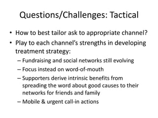 Questions/ChallengesThree categories of challenges: TacticalData integrationOrganization Structure/Culture