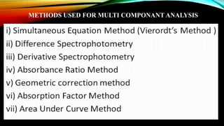 METHODS USED FOR MULTI COMPONANT ANALYSIS