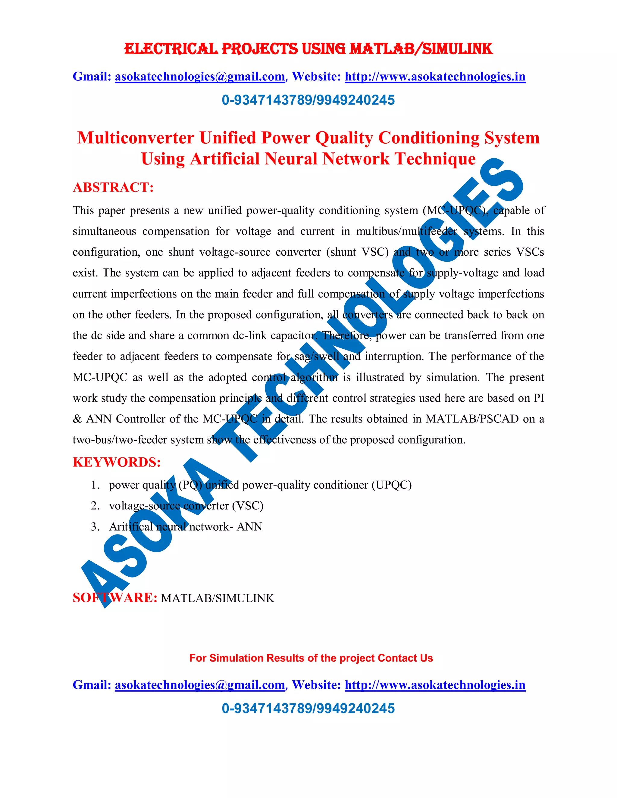 Multiconverter Unified Power Quality Conditioning System Using ... image.