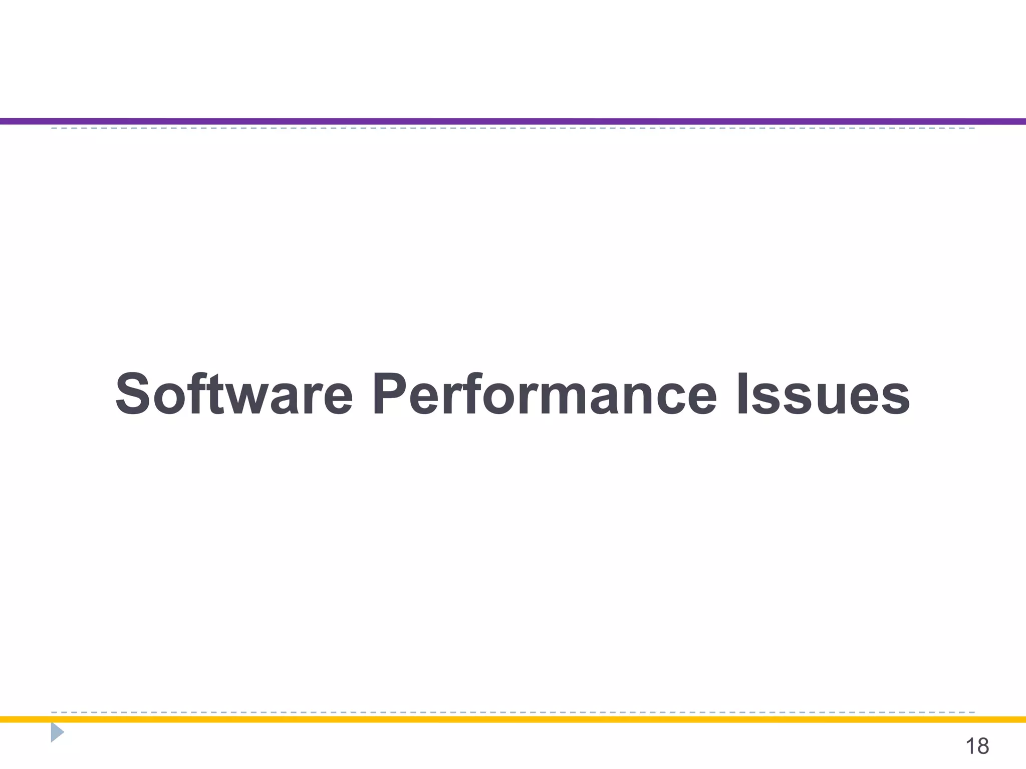 Software Performance Issues
18
 
