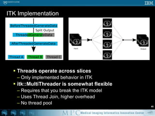 Introduction to TBBCommercial and Open Source LicensesGPL with runtime exceptionCross-platform C++ librarySimilar to STLUsual concurrency classesSeveral different constructs for threadingfor, do, reduction, pipelineFiner control over schedulingMaintains a thread pool to execute taskshttp://www.threadingbuildingblocks.org/39
