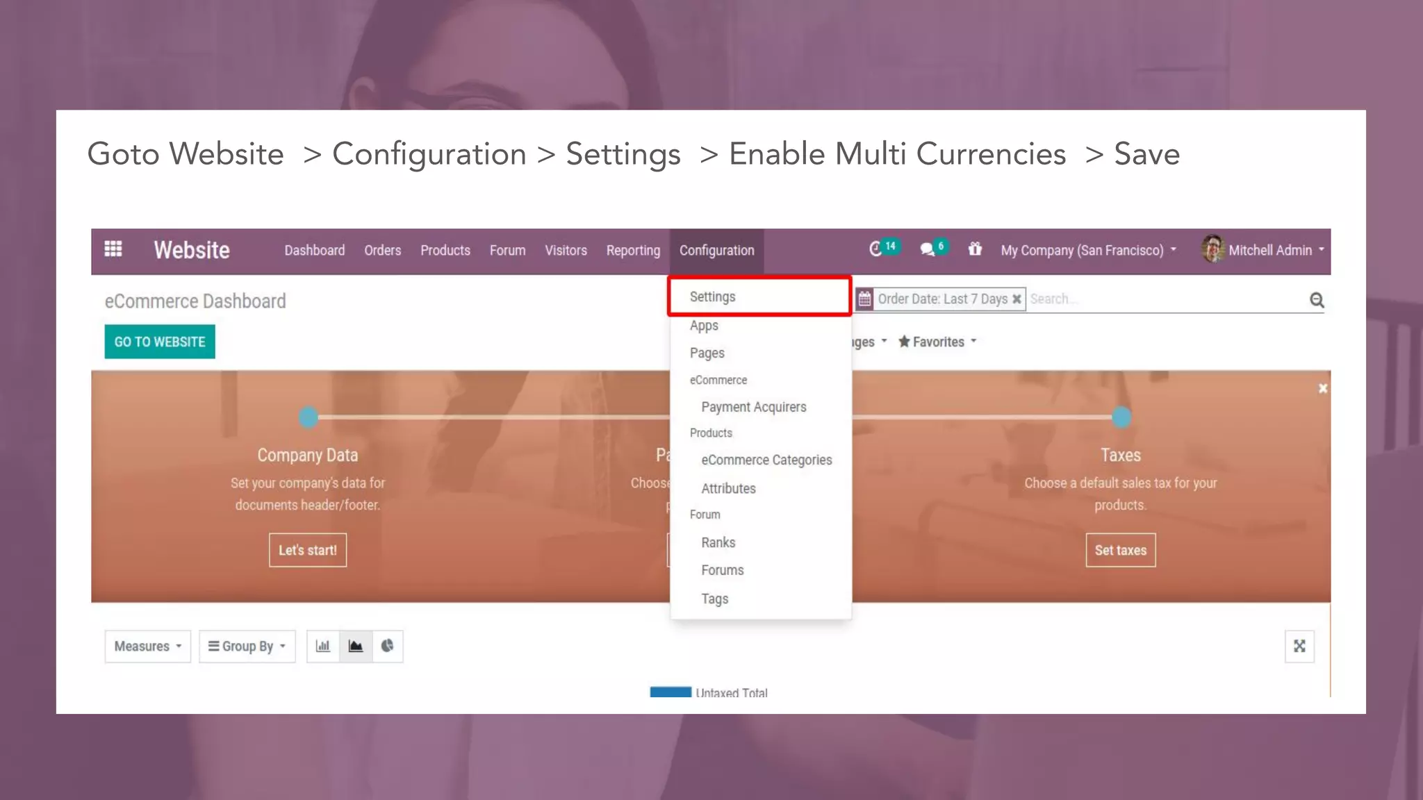 Goto Website > Configuration > Settings > Enable Multi Currencies > Save