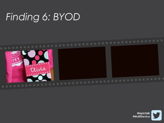 Finding 6: BYOD




                    @epictalk
                  #MultiDevice
 