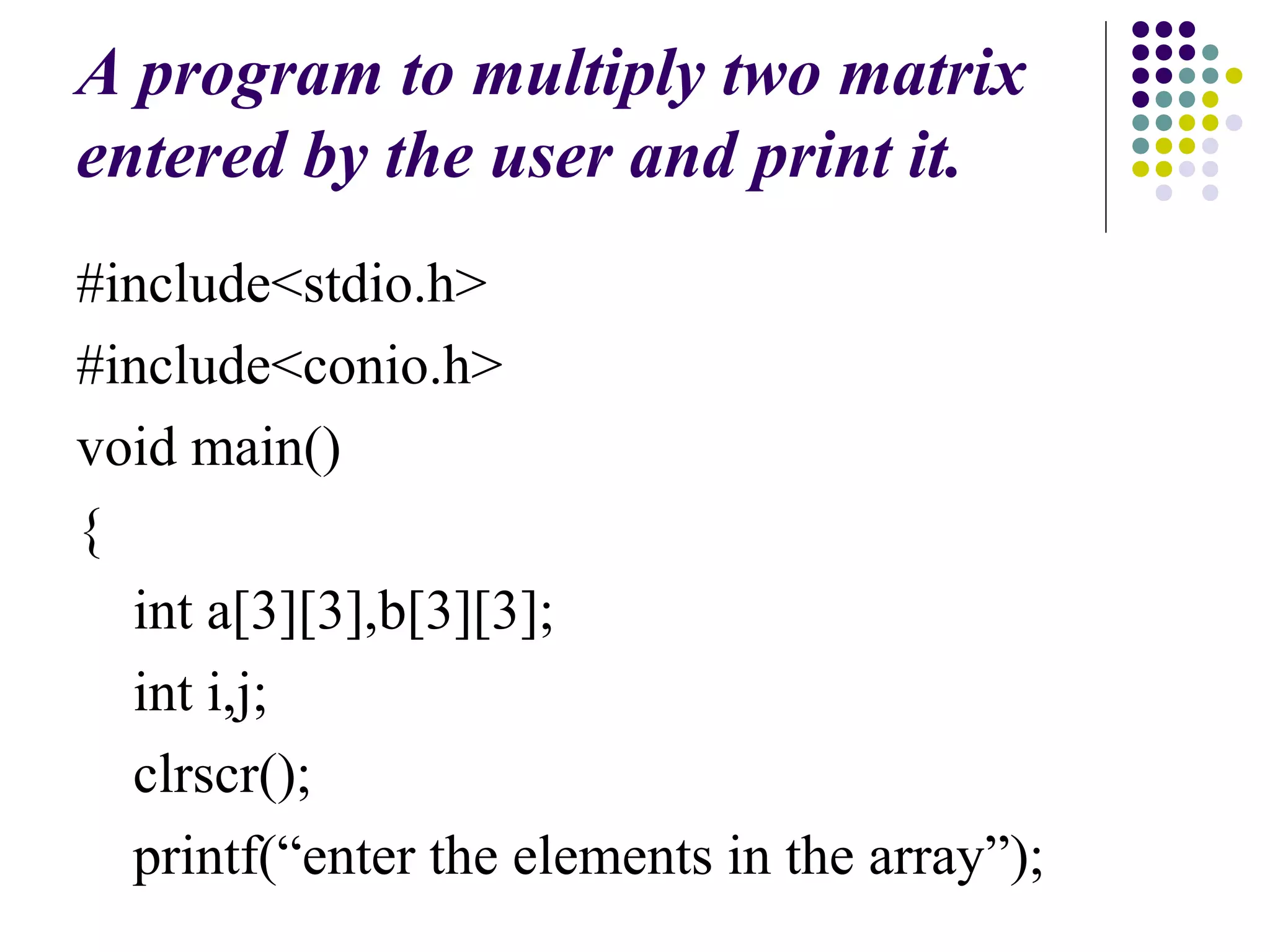 Multidimensional array in C | PPT