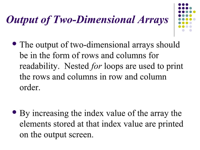 Multidimensional array in C | PPT