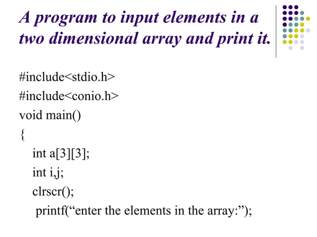 Multidimensional array in C | PPT