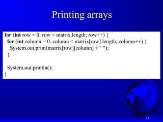Multi dimensional arrays | PPT