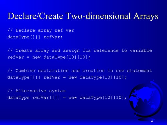 Multi dimensional arrays | PPT