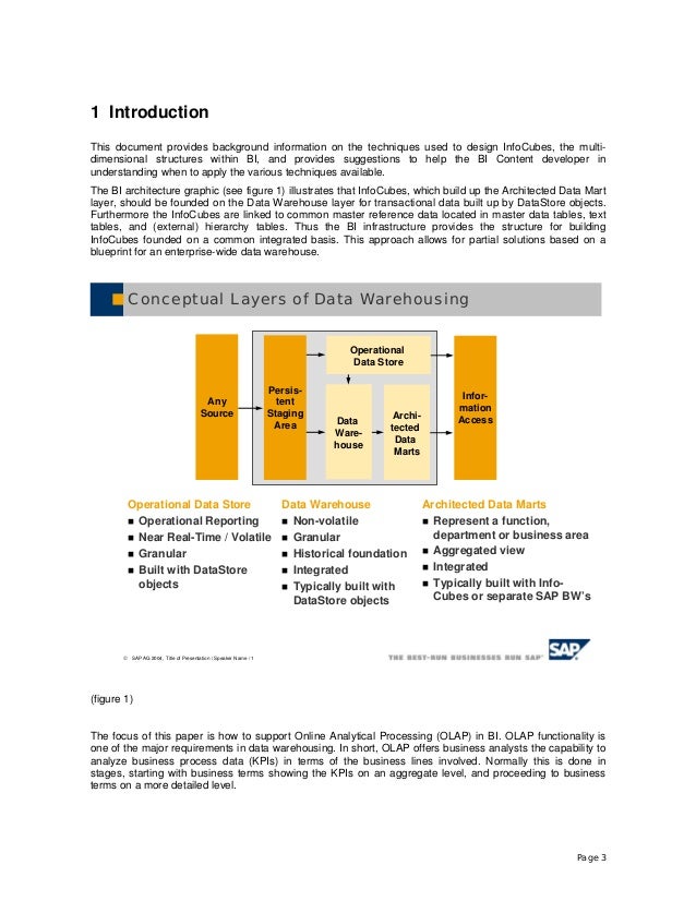 Multi dimensional modeling