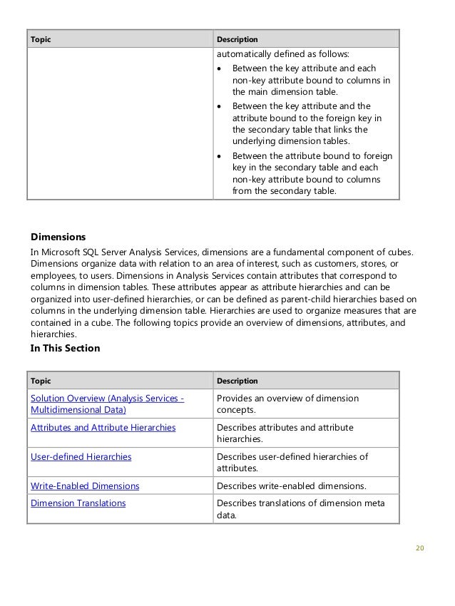 tabular and multidimensional models tabular and multidimensional models