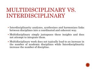interdisciplinary vs multidisciplinary