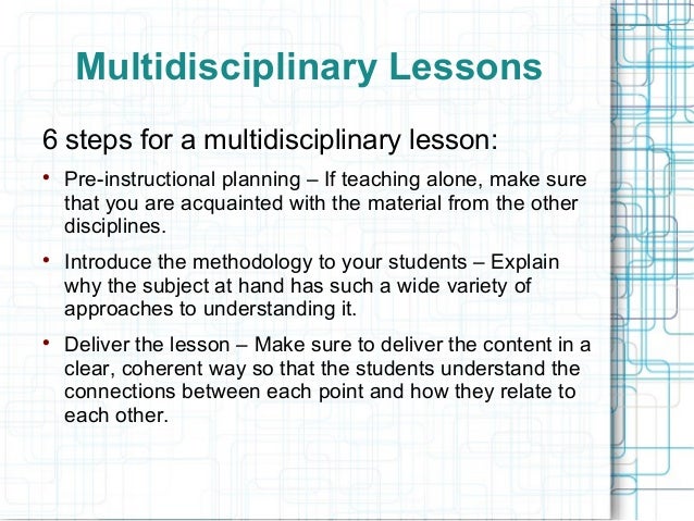 multidisciplinary approach teaching philosophy example