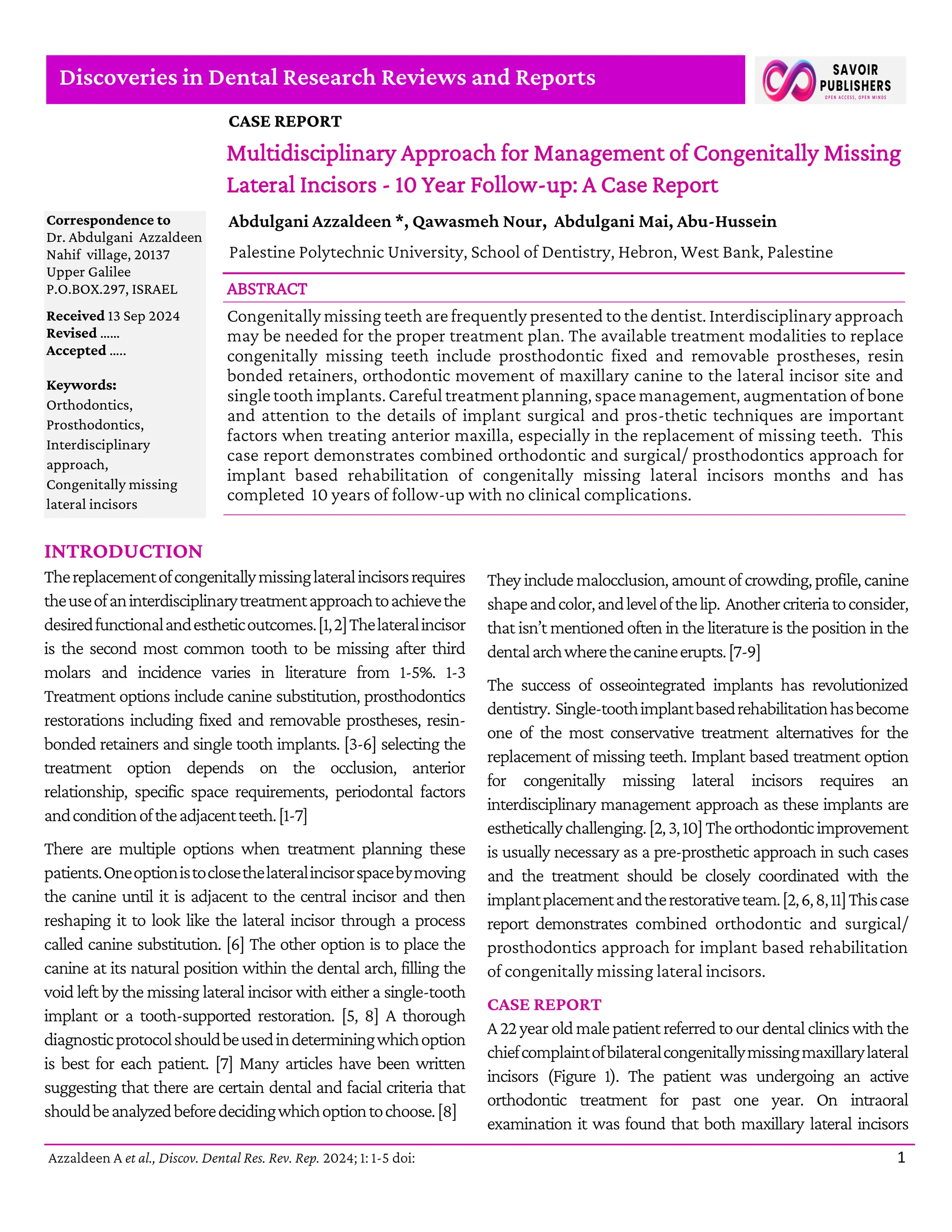 Multidisciplinary Approach for Management of Congenitally Missing.pdf