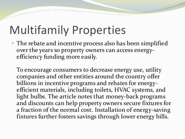 Multifamily Properties Can Benefit From Energy Rebates And Incentives