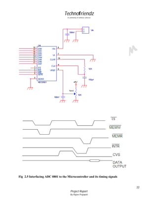 Technofriendz
A community of technical scholars

Fig 2.5 Interfacing ADC 0801 to the Microcontroller and its timing signals

22
Project Report
By Rajeev Prajapati

 