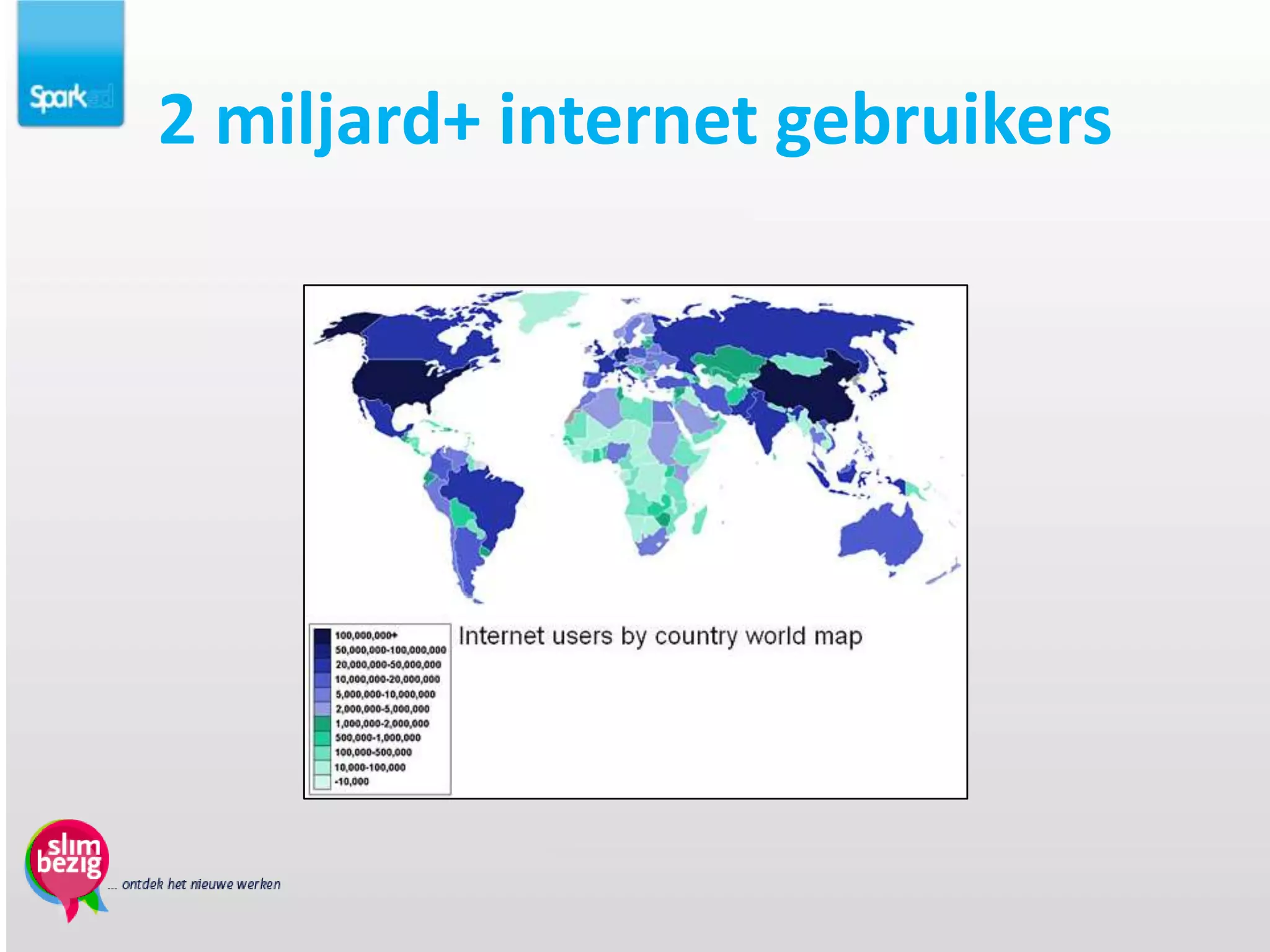 2 miljard+ internet gebruikers
 
