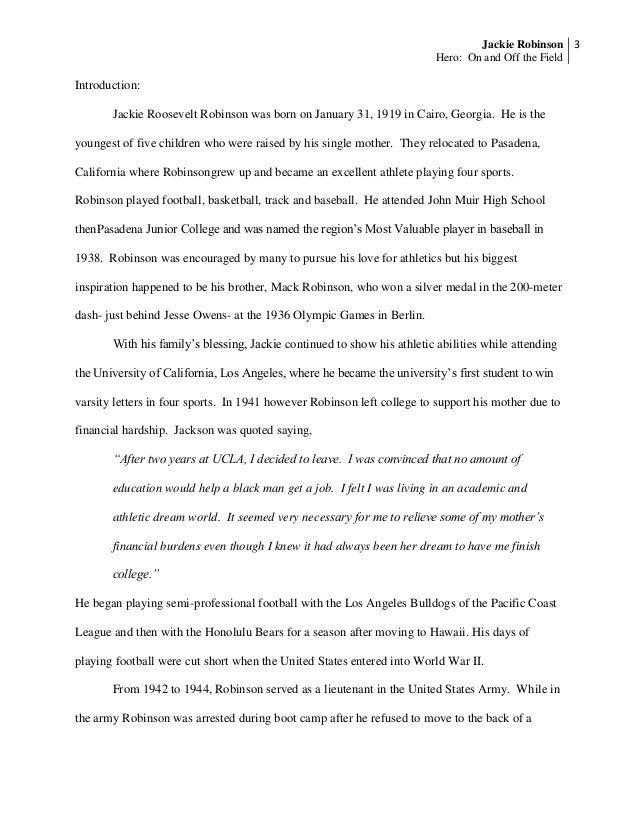jackie robinson research paper