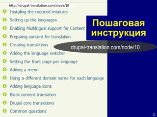 Пошаговая инструкция drupal - translation.com/node/10 