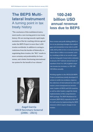 Treaty Instruments Multilateral instrument for BEPS tax treaty measures - Overview | PDF