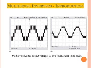 Multilevel inverter output voltage: (a) two-level and (b) nine-level.
4
MULTILEVEL INVERTERS - INTRODUCTION
 