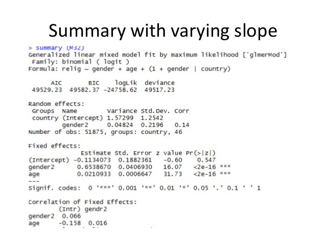 Multilevel Binary Logistic Regression
