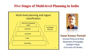 Sanat Kumar Purkait
Assistant Professor & Head
Department of Geography
Raidighi College
(University of Calcutta)
Five Stages of Multi-level Planning in India
 