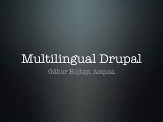 Multilingual Drupal
    Gábor Hojtsy, Acquia
 