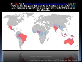 Respeto a la Diversidad Lingüística
5

http://commons.wikimedia.org/wiki/File:Linguistic_diversity.png

 