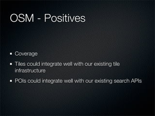 Using Crowd Sourced Data in a Commercial Mapping API