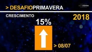 > DESAFIOPRIMAVERA
2018CRESCIMENTO
15%
> 08/07
 