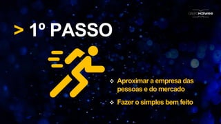 > 1º PASSO
 Aproximar a empresa das
pessoas e do mercado
 Fazer o simples bem feito
 