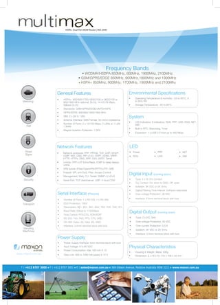 Multimax HSPA+ Dual Port M2M Router - Maxon Solutions | PDF