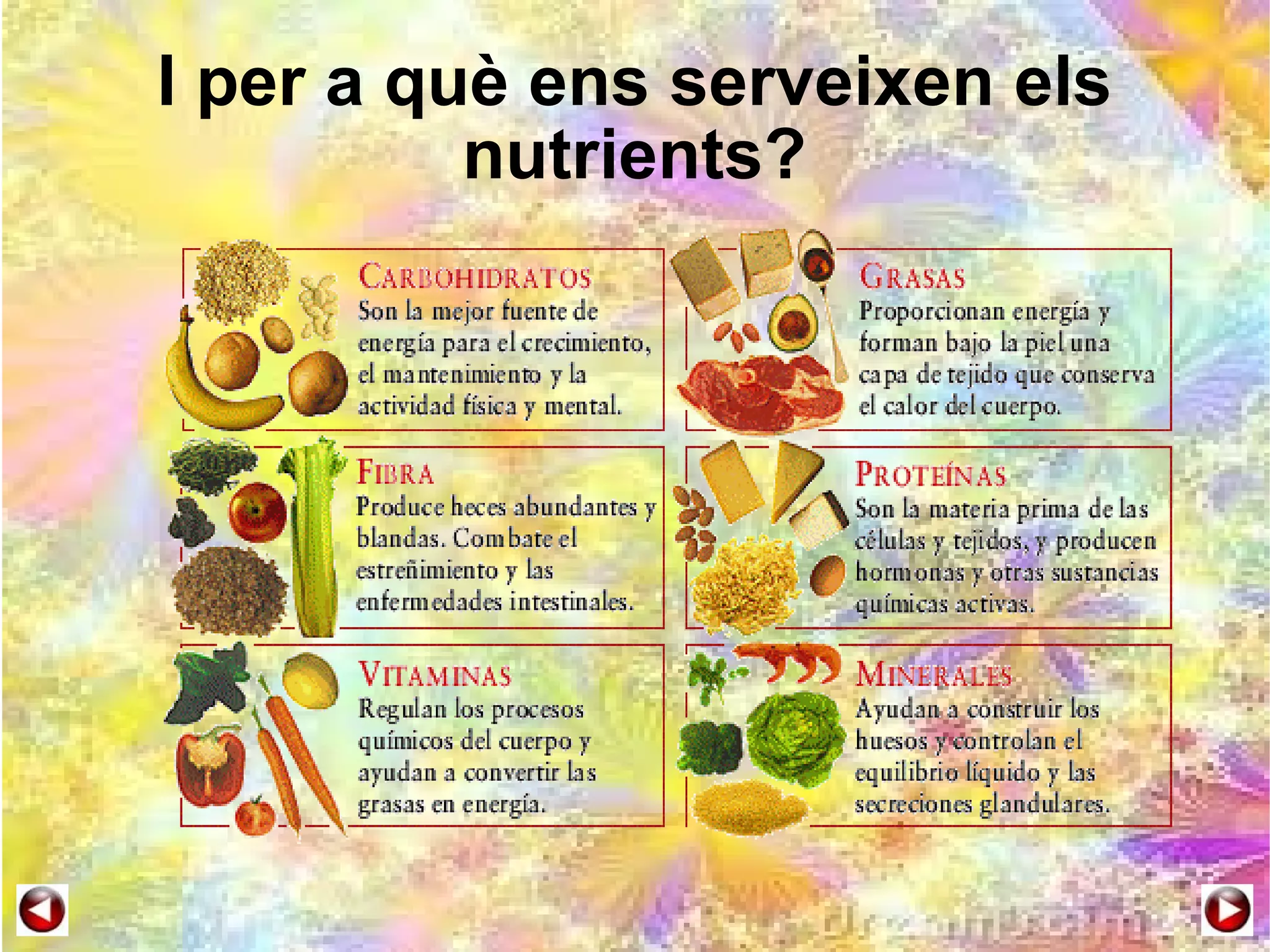 I per a què ens serveixen els nutrients? 