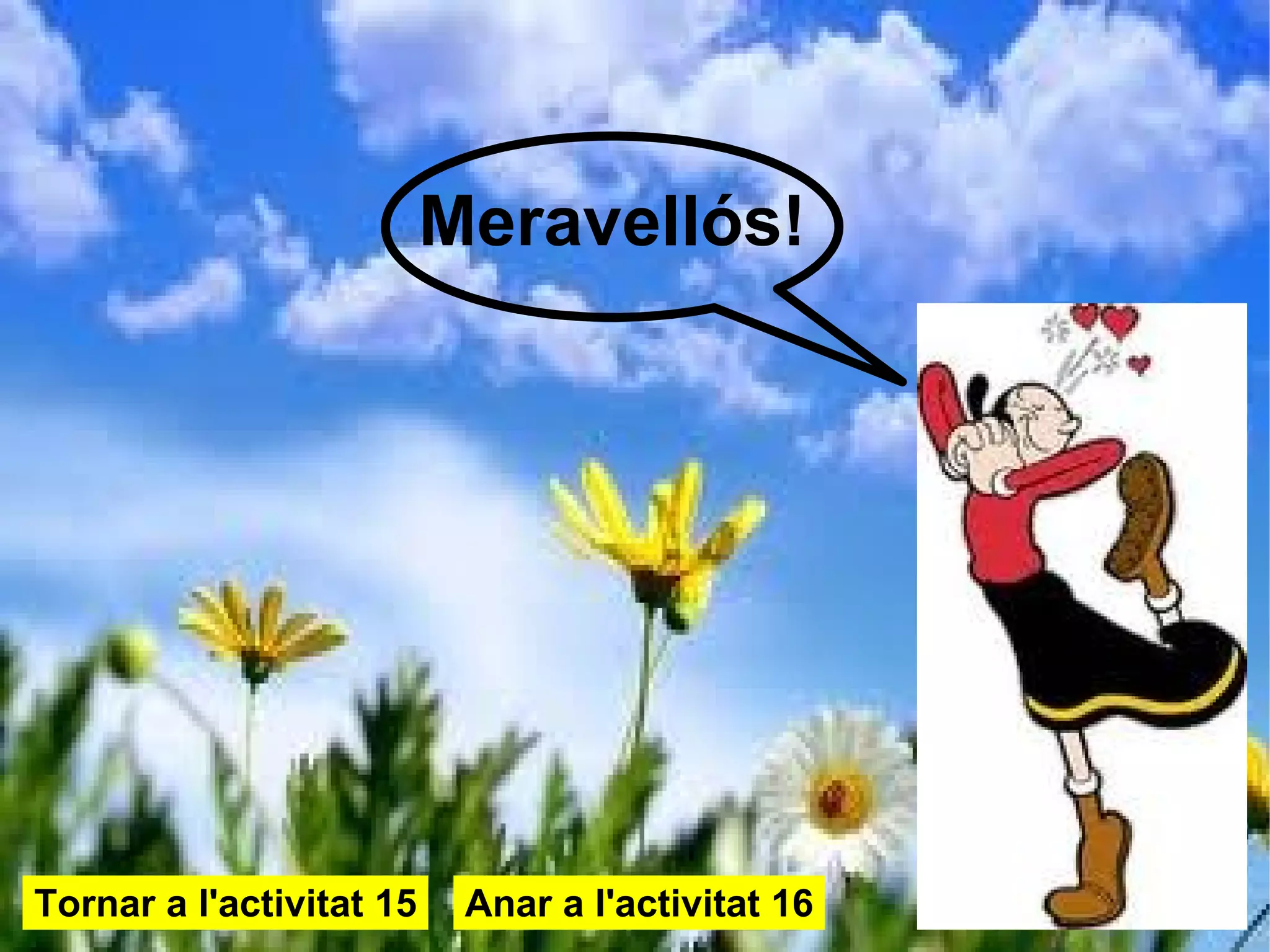 Meravellós! Tornar a l'activitat 15 Anar a l'activitat 16 
