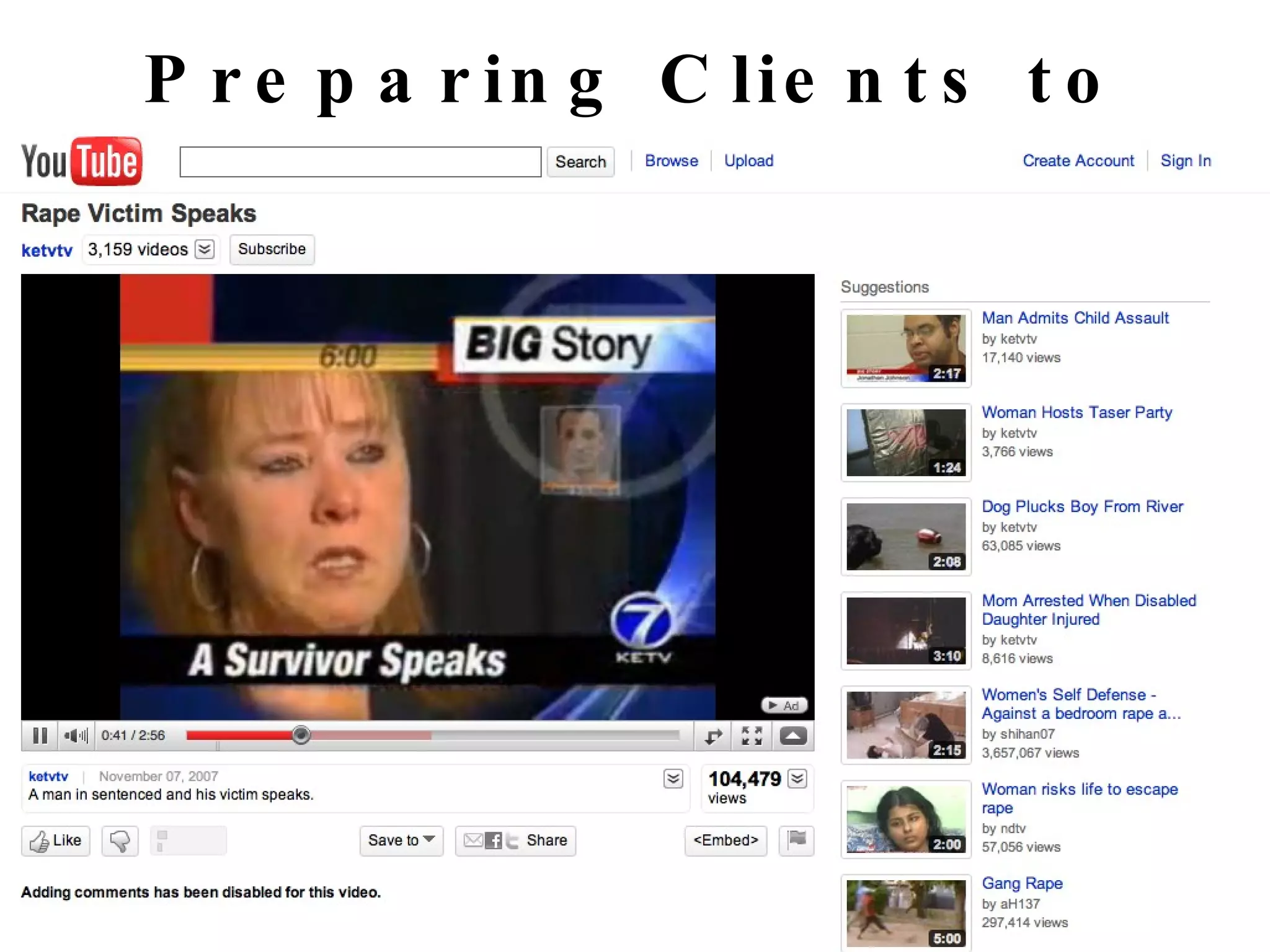 Preparing Clients to Tell their Story 