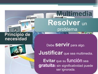 Multimedia
Principio dePrincipio de
necesidadnecesidad
 