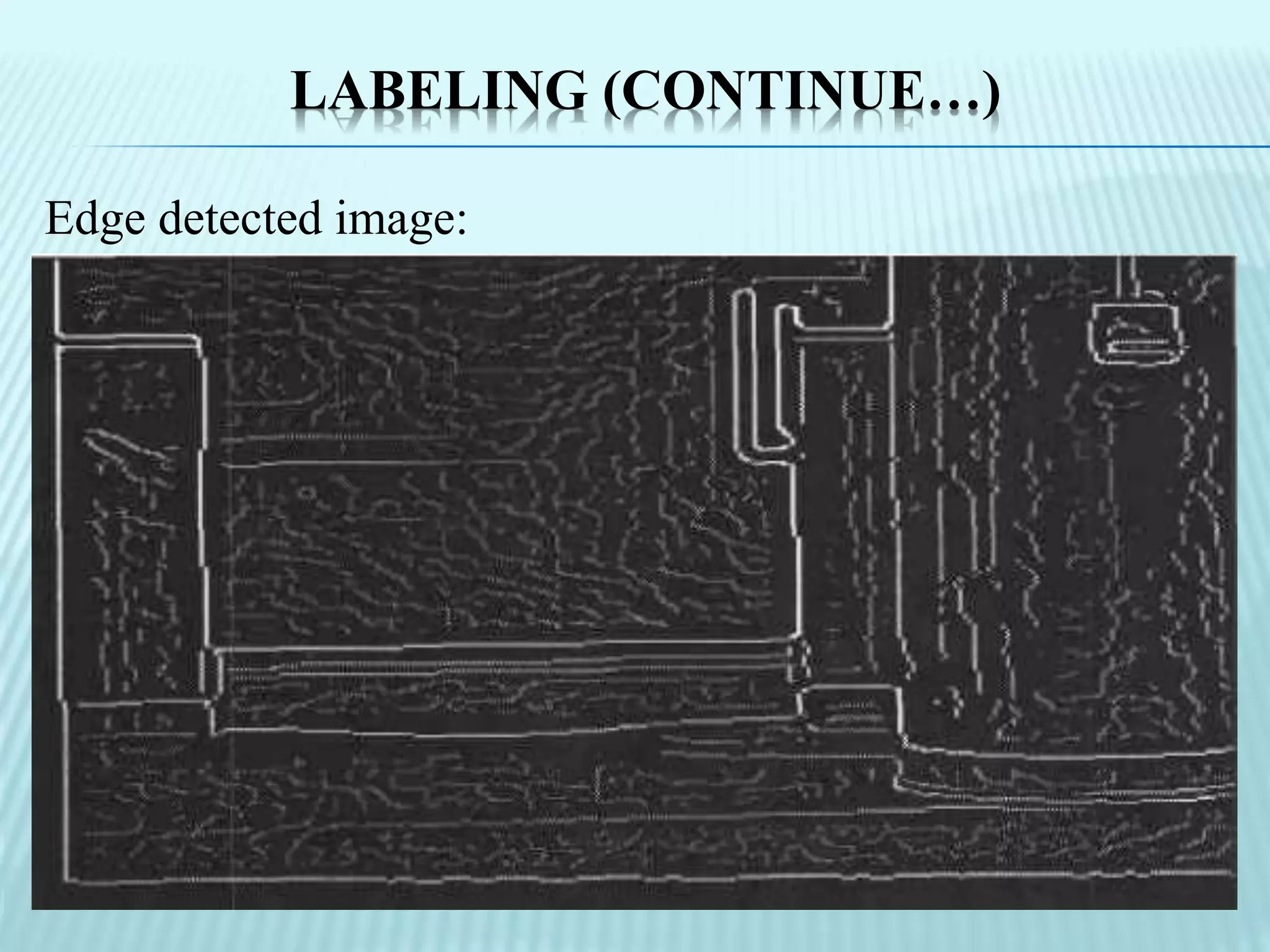 LABELING (CONTINUE…)
Edge detected image:
 