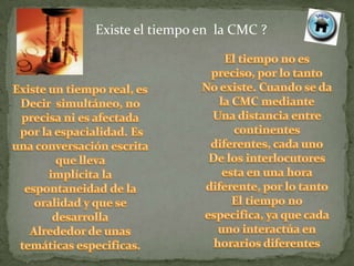 Existe el tiempo en la CMC ?
 