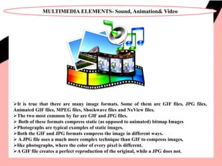 Multimedia Elements - Sound, Animation & Video - R.D.Sivakumar | PPTX