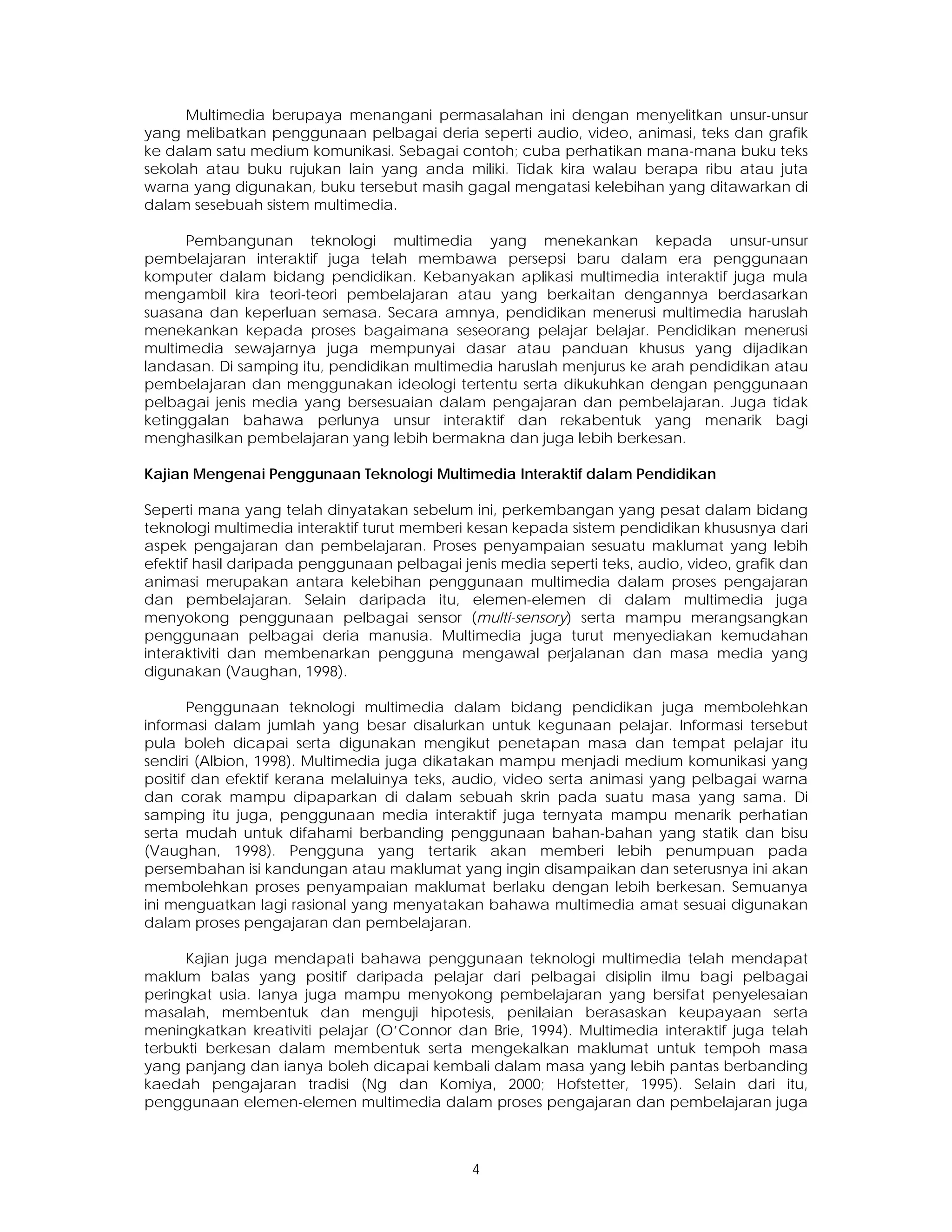 Multimedia & aplikasinya dalam pendidikan | PDF
