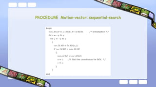 PROCEDURE Motion-vector: sequential-search
 