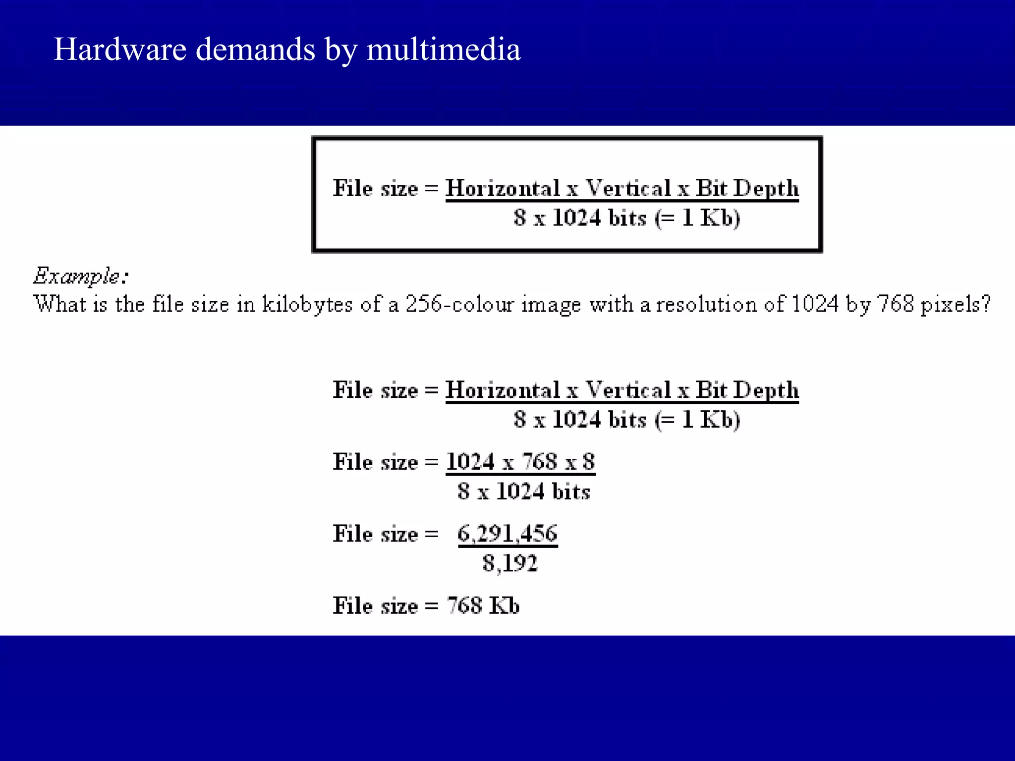 Hardware demands by multimedia 