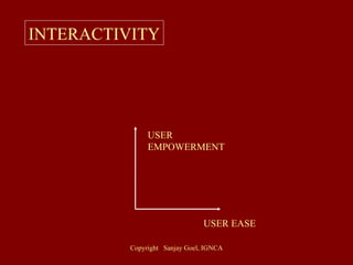 INTERACTIVITY USER EMPOWERMENT USER EASE 