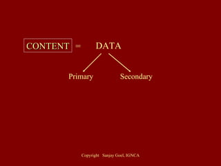 CONTENT = DATA Primary Secondary 
