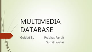 MULTIMEDIA
DATABASE
Guided By Prabhat Pandit
Sumit Keshri
 