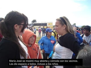 María José se mostró muy abierta y cómoda con los vecinos. Les dio espacio a todos, incluso a los niños. 