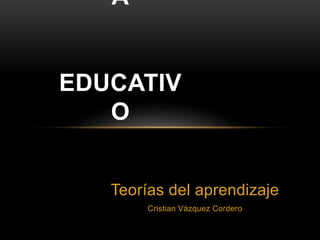 Teorías del aprendizaje
Cristian Vázquez Cordero
A
EDUCATIV
O
 