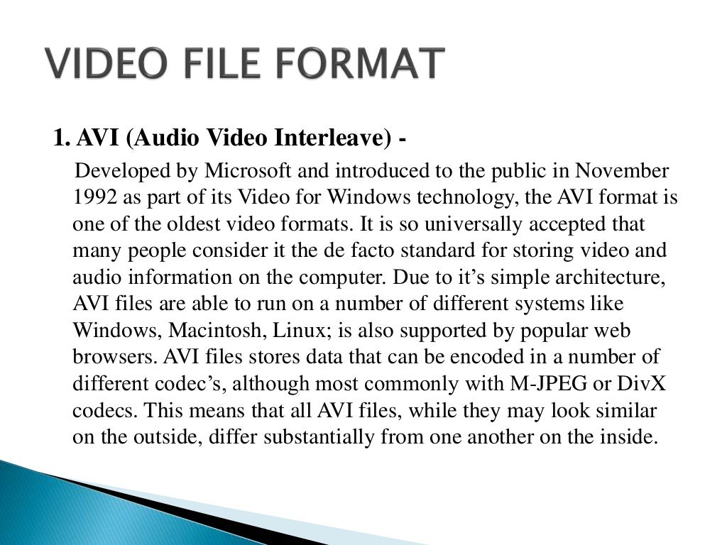 Multimedia file formats