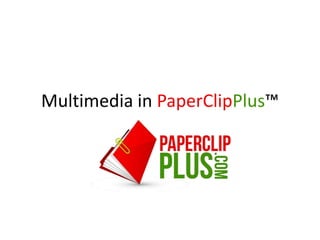 Multimedia in PaperClipPlus™
 